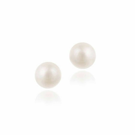7-8mm White Freshwater Cultured Pearl Stainless Steel Stud