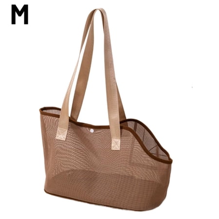 OADUKQ Pet Carrier Bag Breathable Mesh Cat Dog Travel Summer Outdoor Trips and Vet Visits Brown Medium 14.17 X 9.06 X 7.09 in