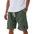 thumbnail image 2 of BRANROY Men's Casual Linen Blend Shorts Summer Fashion Sports Textured Soft Breathable Elastic Drawstring Relaxed Fit,Army Green L, 2 of 4