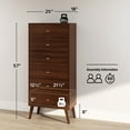 thumbnail image 4 of Prepac Milo Mid Century Modern Tall 6-Drawer Lingerie Chest, Cherry, 4 of 11