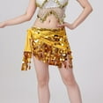 thumbnail image 5 of MOJOGO Women's Belly Dance Yoga Class Skirt Hip Scarf Wrap Skirt Music Festival Clothing with Sparkly Sequins Yellow Free Size, 5 of 9