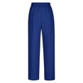 thumbnail image 6 of Kvture Women's Harem Pants Fashion Solid Color Elastic Waist Baggy Comfy Capri Pants Summer Beach Casual Sweatpant Dark Blue XL, 6 of 7