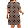 thumbnail image 5 of ZZwxWA Women's Plus Size Polka Dot Print Short Sleeve T Shirt Dress Casual Crewneck Mini Tunic Dress Beach Party Dresses, 5 of 7