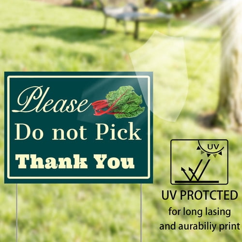 ZXCXRQFa Please Do Not Pick Swiss Chard Yard Sign With Stake,Private Property Vegetable Sign Plant Markes for Lawn Yard Farm 9 x 12 Inches Sturdy Rust Free Weatherproof,Easy to Install