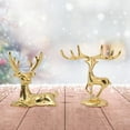 thumbnail image 4 of 2 Pcs Christmas Reindeer Figurines Small Metal Standing Sitting Deer Statues Mini Reindeer Christmas Table Decorations for Home Indoor Xmas Holiday Rustic Decor, 4 of 5