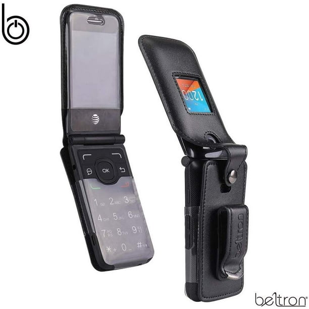 Fitted Leather Case for Alcatel One Touch Go Flip 4044 (Boost, Metro