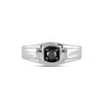 thumbnail image 2 of FB Jewels Sterling Silver Mens Round Black Color Enhanced Diamond Solitaire Ring 1/2 Cttw Size 11, 2 of 4