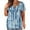 Sky Blue 2, variant on ZKCCNUK Women Plus Size V-neck Flowers Print Button Short Sleeve Tops T-Shirt Blouse Summer Plus Size Tops 2025