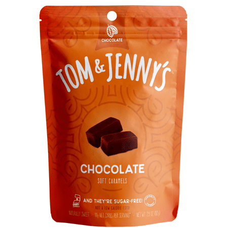 Tom & Jenny’s Soft Caramels Candy SugarFree Caramel Chocolate Coffee 6 Bags
