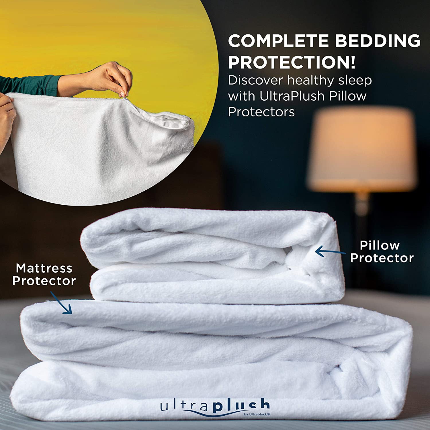 Super Soft Quiet Cover UltraPlush Premium California King Waterproof Mattress Protector