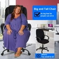 thumbnail image 5 of Big and Tall Executive Chair 500 lbs Capacity PU Leather Boss Office Desk Chair Heavy Duty High Back Computer Chair Thick Sponge Office Chair with 360° Quiet Swivel Wheels, Black, 5 of 8