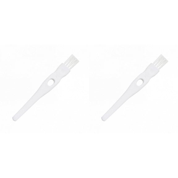 Mini Cleaning Brushes with Nylon Bristles, 4.3" Long – Precision Detail Cleaner for Razor, Nose Hair Trimmer, Mug Lids, Mosquito Lamp, and Small Crevices – Plastic Handle,White(W)-2pcs