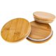 thumbnail image 1 of Tapas decorativas de bambú, tapa creativa de madera de silicona a prueba de polvo para taza, 4 piezas (10 cm/3,94 ''), 1 of 5
