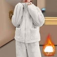 thumbnail image 6 of hotojiny Fluffy Pajamas Set for Women 2 Piece Fleece Pjs Sets Thermal Zipper Sleepwear with Fuzzy Pants Winter Plush Loungewear, 6 of 6