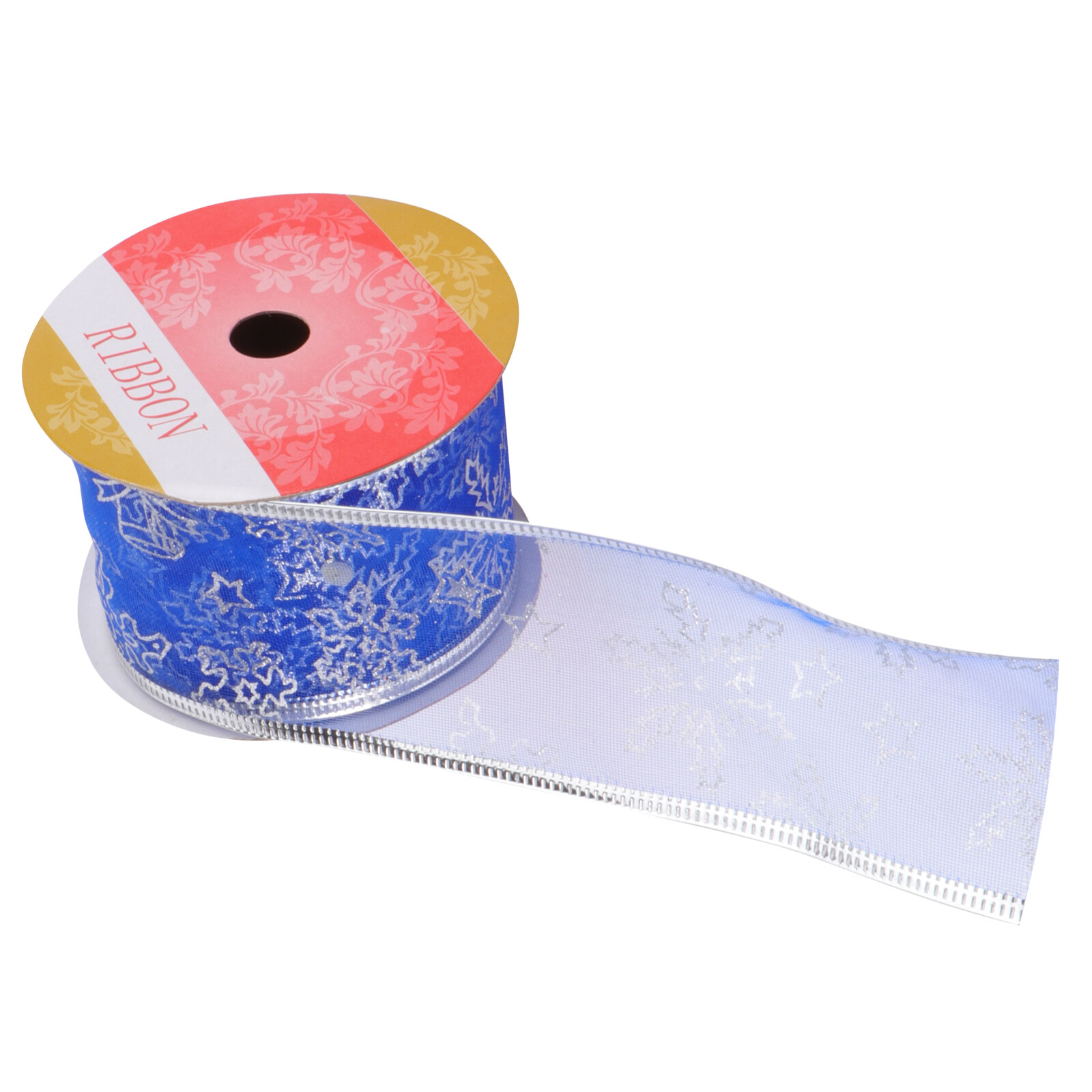 Tinksky Swirl Wired Sheer Glitter Ribbon Christmas Tree Decorations