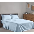 thumbnail image 5 of RUVANTI 100% Cotton Sheets – Twin XL Size Percale Bedding, Cooling & Breathable, Durable with a Crisp, Soft & Comfortable Feel, 16" Deep Pocket, 3-Piece Set, Baby Blue, 5 of 9