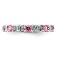 thumbnail image 3 of Auriga Fine Jewelry 925 Sterling Silver Created Pink Sapphire Ring for Women Size- 8, 3 of 7