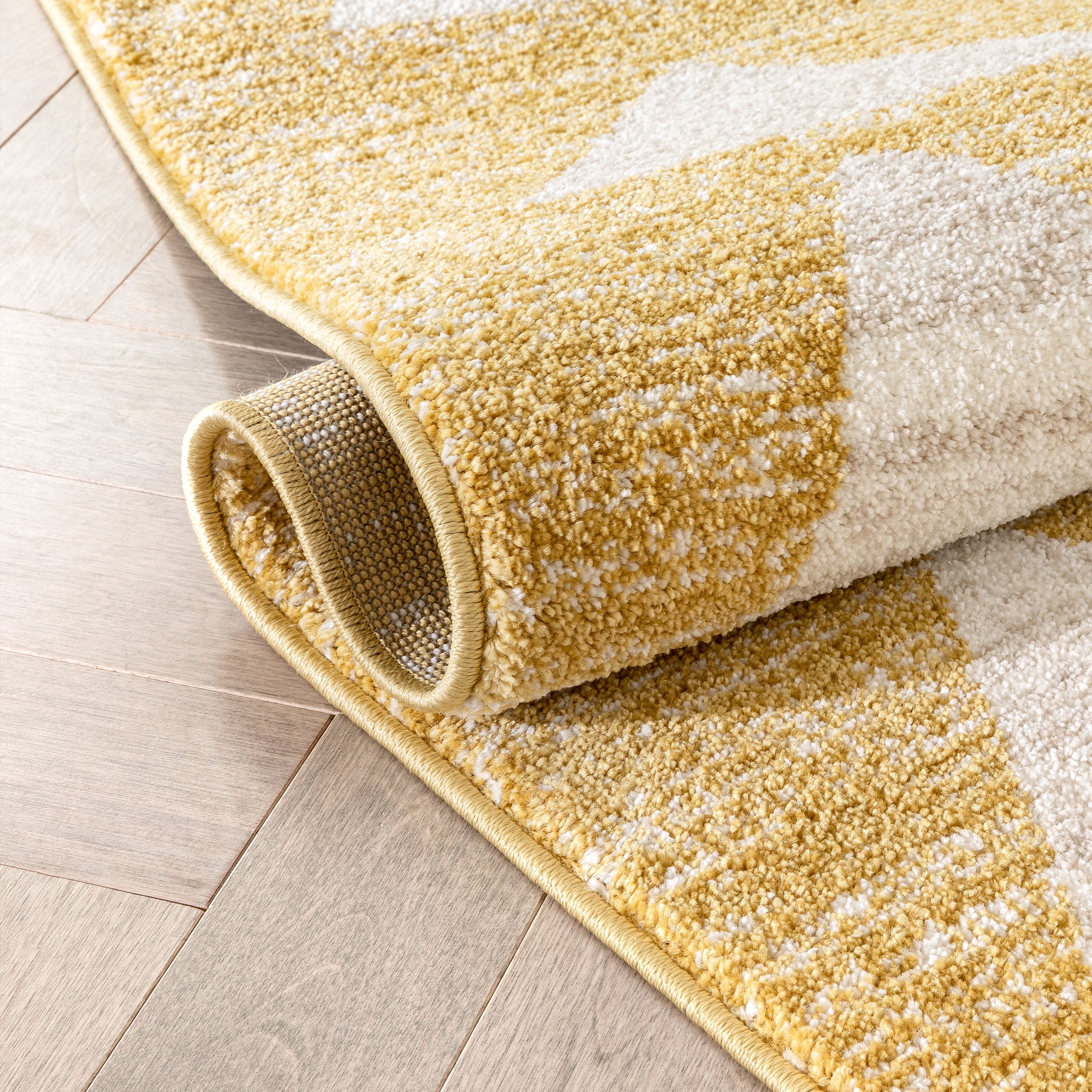Well Woven Kennedy Triangles Modern Geometric Pattern Yellow 5'3" x 7'3" Kids Area Rug
