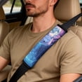 thumbnail image 5 of Xixirimido Breathable Car Seat Cover Set of 5 PU Leather Front Seats with Seat Belt & Console Covers Universal Fit Automotive Accessories, White Wolf Moon Galaxy, 5 of 8