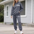 thumbnail image 2 of Drie Hoodie Set for Women Sweats Sets for Women Comfy Hoodie Sweatsuit Sets Fall Fashion Clothes Dark Gray,2XL, 2 of 6