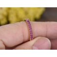 thumbnail image 3 of HeartsAndYou 2.1ct Natural Pink Sapphire Band Milgrain Half Eternity 100% 14k SOLID Rose Gold, 3 of 9