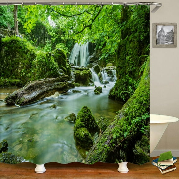 Natural Scenery Forest Tree Bathroom Curtains Shower Curtains 3d Printed Home Decor With 180x240cm Bath Curtains