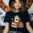 thumbnail image 3 of Cozy Books and Cocoa Shirt | Cute Gingerbread Reading Tee, Dark Heather, Size 3XL, 3 of 6