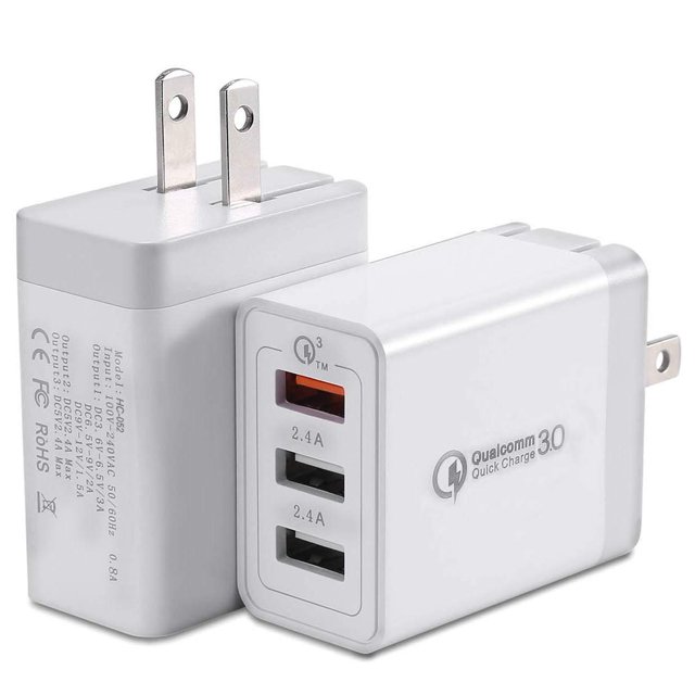 Chargeur Mural USB 3.0 à Charge Rapide, Adaptateur d'Alimentation Chargeur USB 3.0 QC 30W Portable