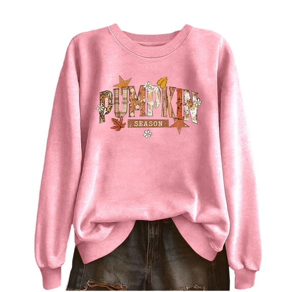 Taqqpue Sweatshirt for Women Fall Crewneck Pumpkin Pullovers Loose Fit Halloween Thanksgiving Oversize Long Sleeve Shirt Tops