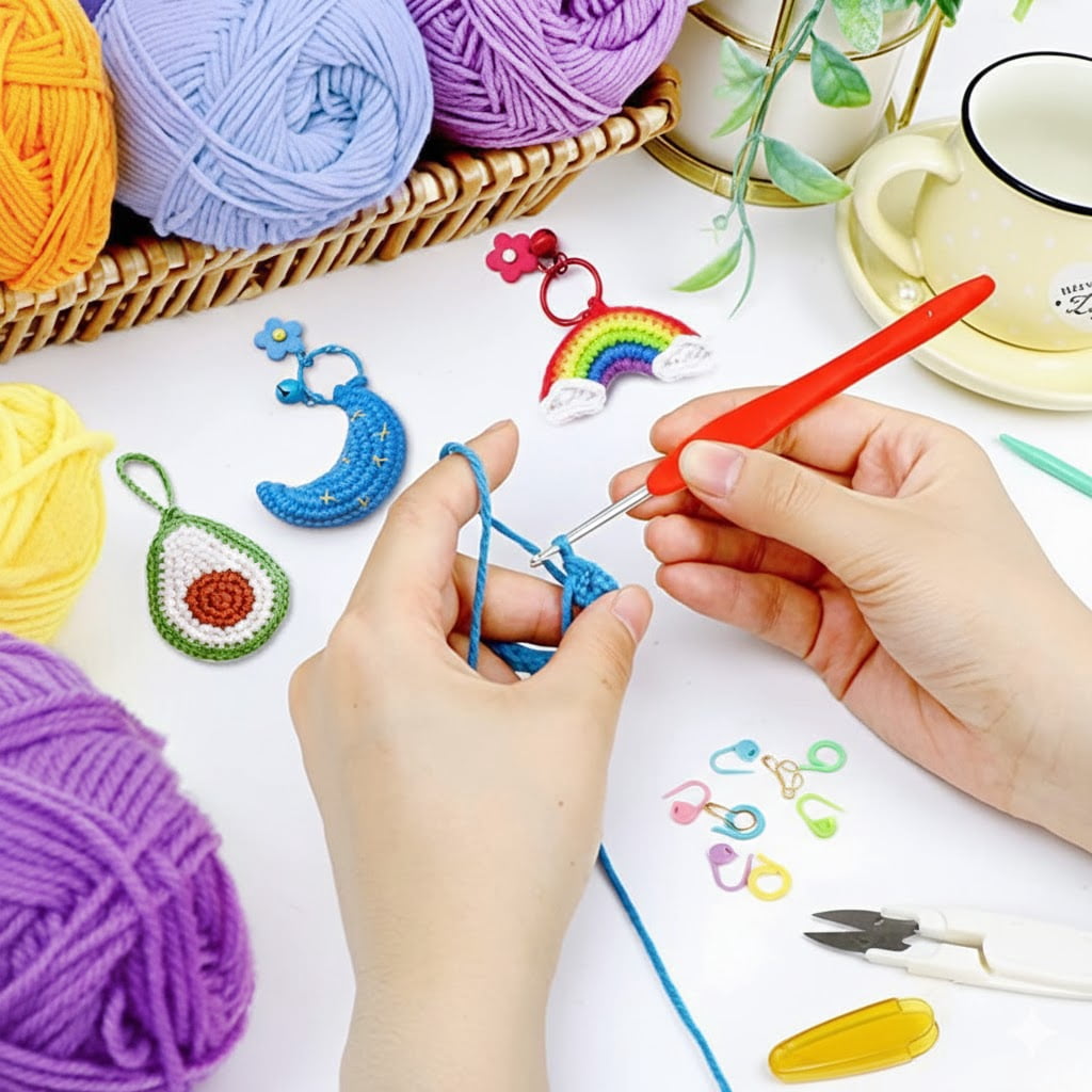 Byseng Crochet Kit for Beginners Adults, 113PCS Crochet Kits Include Yarn, Crochet Accessories Set with Needles Storage Bag