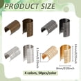200Pcs 4 Colors Iron Folding Crimp Ends Column Mixed Color 14x9x8.5mm ...