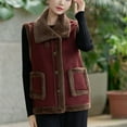 thumbnail image 6 of Women's Fashionable Plaid Sleeveless Lapel Vest Jacket Winter Casual Cardigan Style, 6 of 8