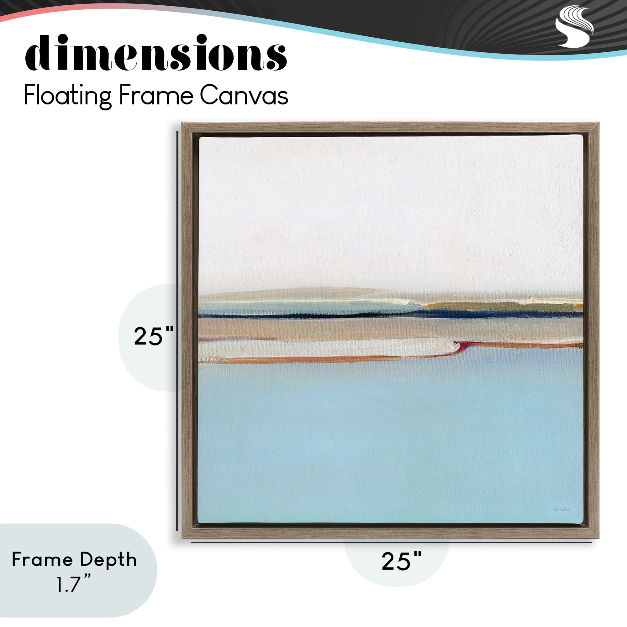 Stupell Industries Serene Minimal Shoreline at Dawn Brown Framed Floater Canvas Wall Art, design by Sally Swatland