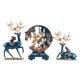 thumbnail image 4 of Estatuas de ciervos Pareja Figuras de renos Decorativas Sentadas De pie Ciervos nórdicos azul, 4 of 9