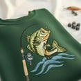thumbnail image 2 of Embroidered Fishing Sweatshirt with Largemouth Bass and Rod Design, 2 of 5