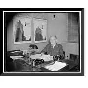 Historic Framed Print, Herman B. Byer, Chief of Construction Section, Bureau of Labor Statistics, Dept. of Labor, 17-7/8" x 21-7/8"
