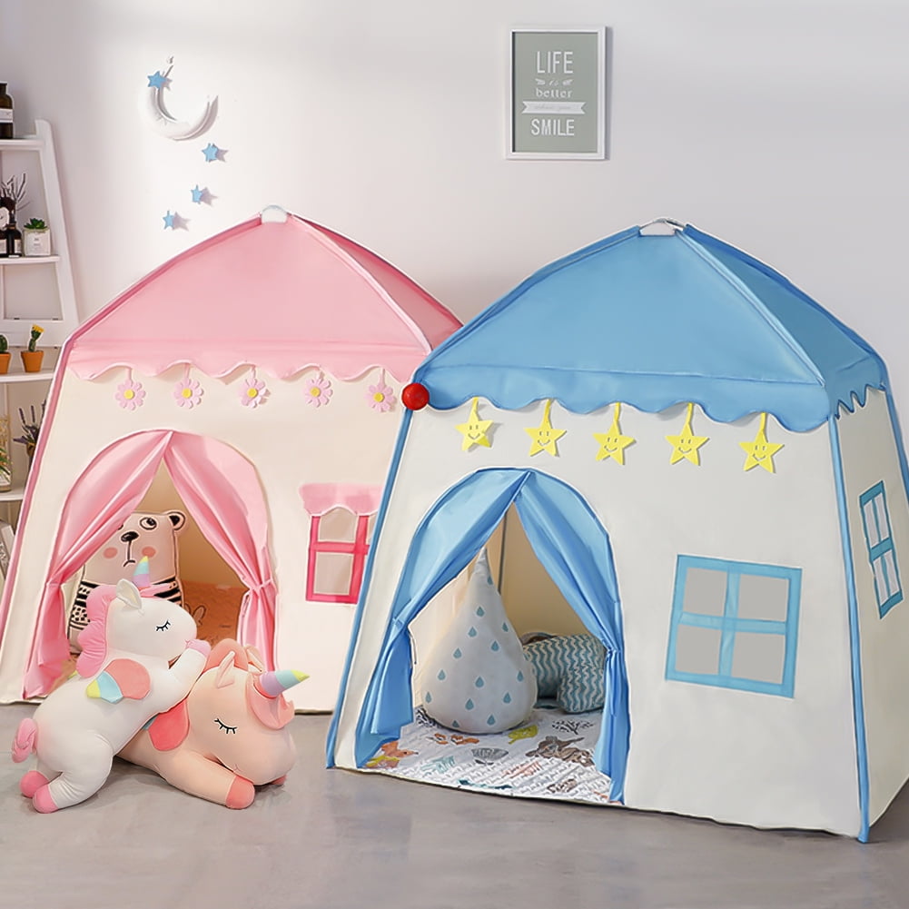 Gift for Children Indoor Playhouse with Roll-up Door and Windows Pink Wilwolfer Play Tents for Kids Clubhouse School Toy for Boys and Girls 