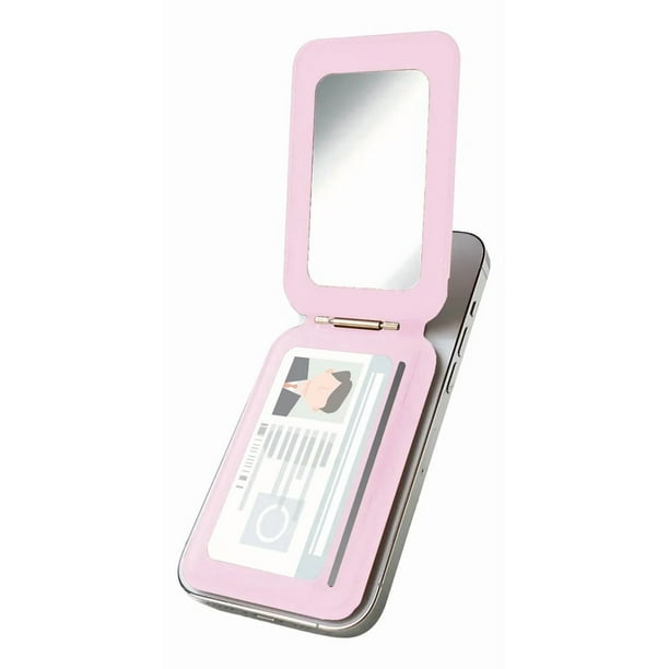 Wallet Cartera Magnetica Con Espejo Para Iphone Magsafe Rosa