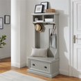 thumbnail image 2 of Crosley Furniture Shoreline Coastal Wooden Hall Tree in Gray, 2 of 11