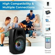 Gymax Portable 15 1500W 2-way Powered Speaker w Illuminating Light