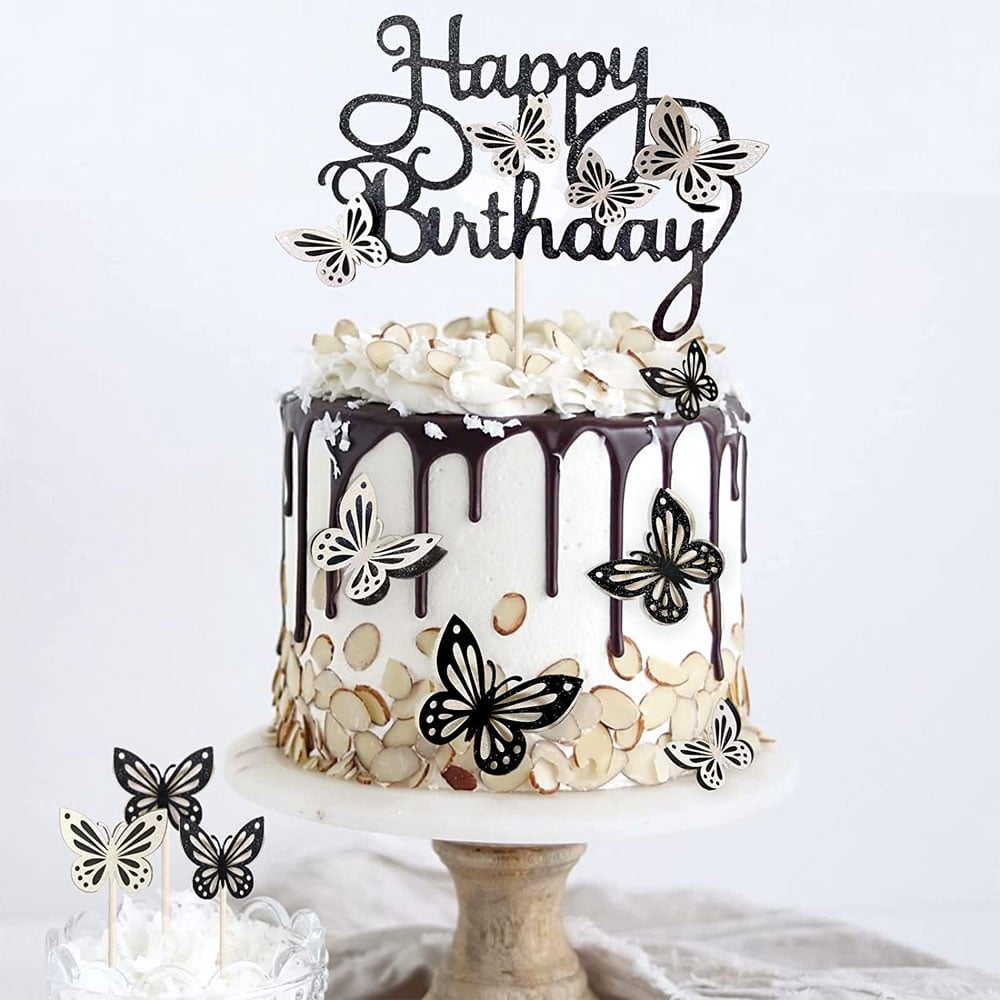 13pcs 3D Butterfly Cake Toppers, for Girls Women's Birthday Cake Decorations Butterfly Party DecorationsStyle:Style 4;
