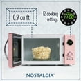 thumbnail image 3 of Nostalgia Retro 0.9 Cu. ft. 800-Watt Countertop Microwave Oven, Pink, 3 of 6