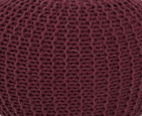 Urban Shop Round Solid Print Polyester Pouf, Red