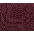 thumbnail image 5 of Urban Shop Round Solid Print Polyester Pouf, Red, 5 of 5