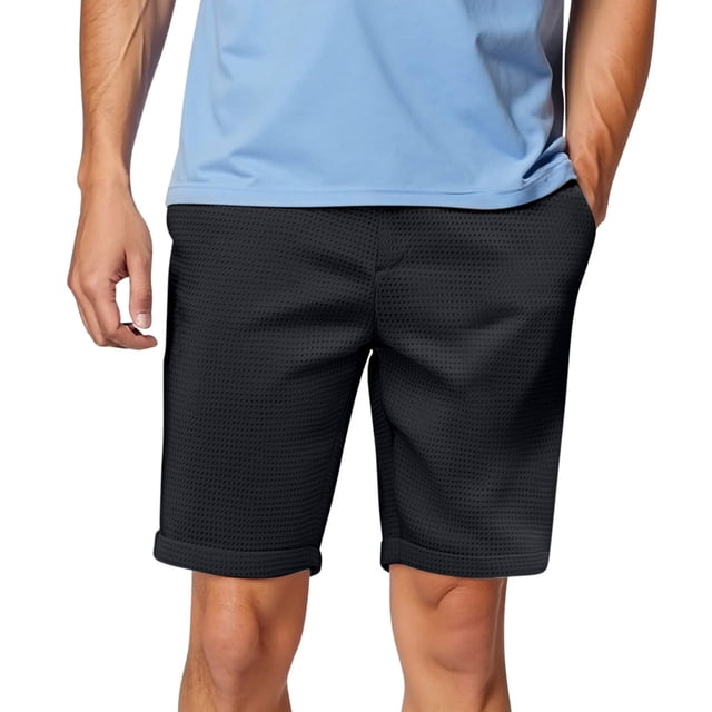 Pantalones Cortos de Traje Casual para Hombres Pantalones Cortos Deportivos de Verano Guapos Color Sólido Retro, Pantalones Cortos de Poliéster Ligeros para Uso Diario
