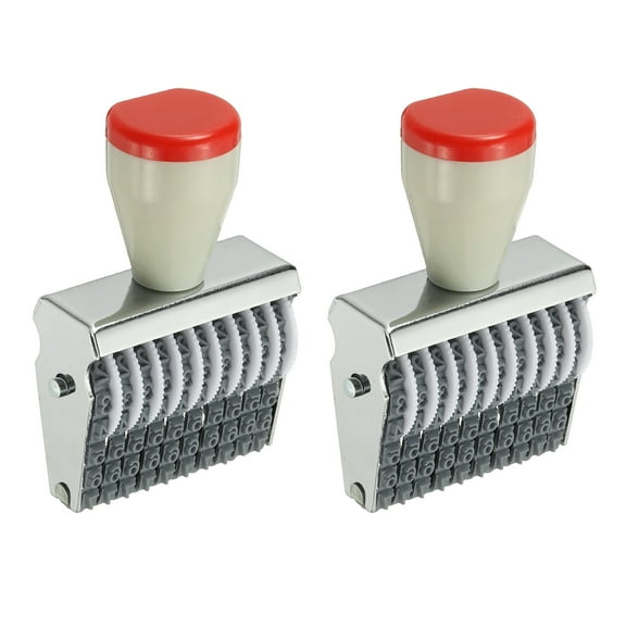 Uxcell 10 Digit Number Roller Stamp, 2Pcs Adjustable Rubber Stamp Symbol Office Date