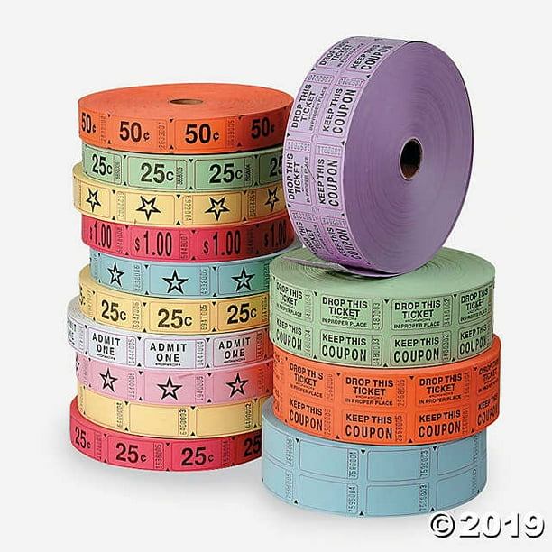 Single Roll Yellow Blank Tickets