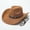 Brown, variant on Cowboy Hat Wide Brim Felt Western Style for Men Women Outdoor Ranch Farm Riding Sun Protection Vintage Fashion Costume Accessory Party Dress Up Headwear