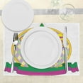 thumbnail image 3 of Ambesonne Mardi Gras Place Mats Set of 4, Harlequin Lady Frame, Standard Size, Purple Yellow Green, 3 of 6