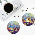 thumbnail image 4 of Yiaed Spring Flower Seasonal Print Leather Coasters for Drinks - Cup Coasters Coffee Table Kitchen Table Bar, Home & Office Gifts Handmade Drink Coasters-Round Shape, 4 of 6